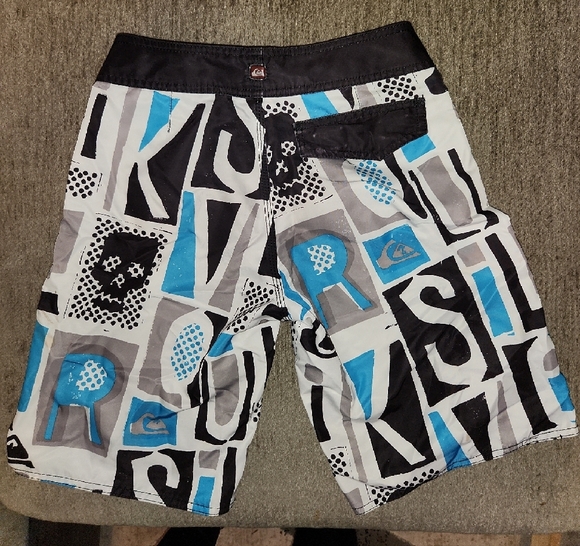 Quiksilver Boys Blue and Black Patterned Shorts - Picture 2 of 5